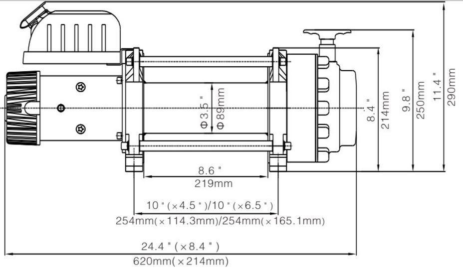 Runva EWN17500 24V with Synthetic Rope